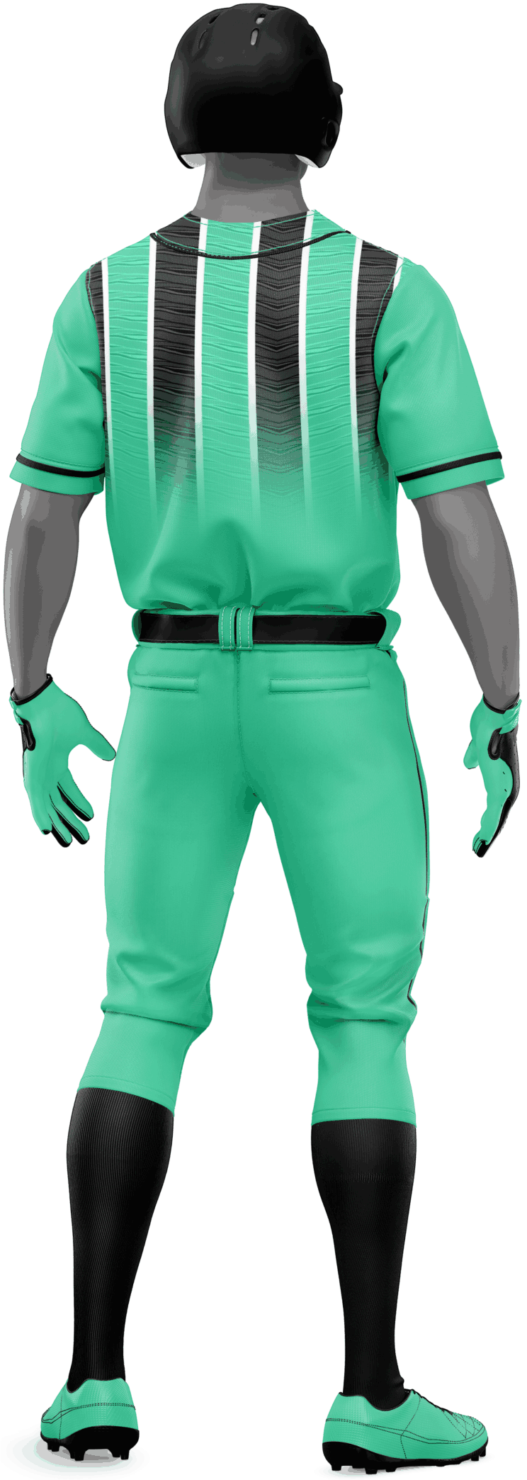 Samqom Sports custom Baseball uniform Black & Green with logo and number print