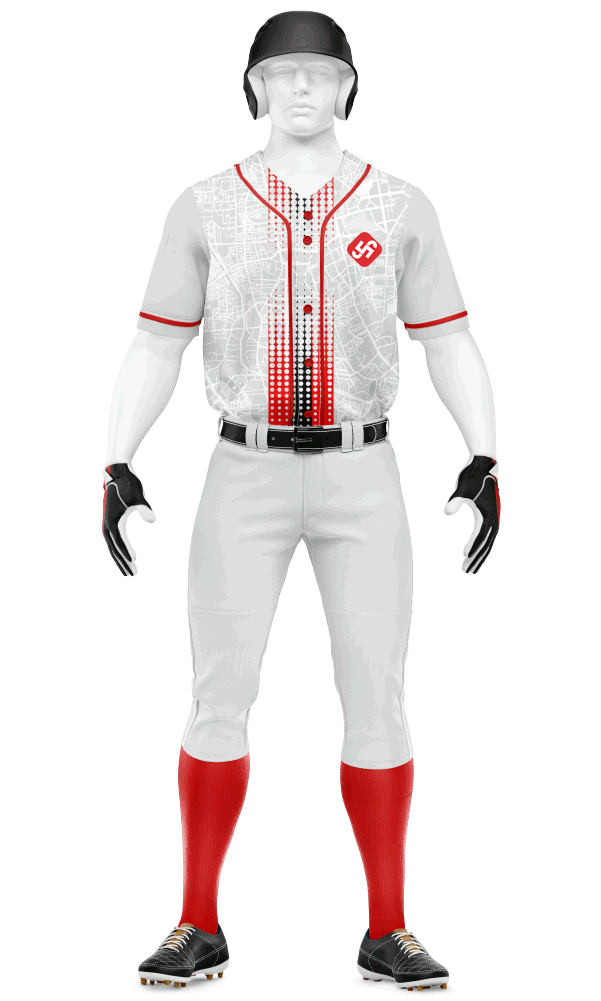 Samqom Sports custom Baseball uniform Red with logo and number print